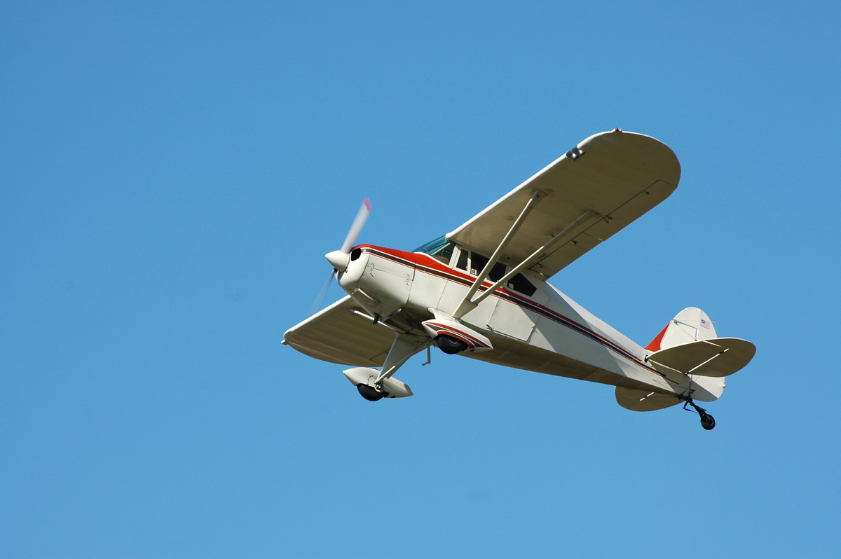 private airplane flying in the sky